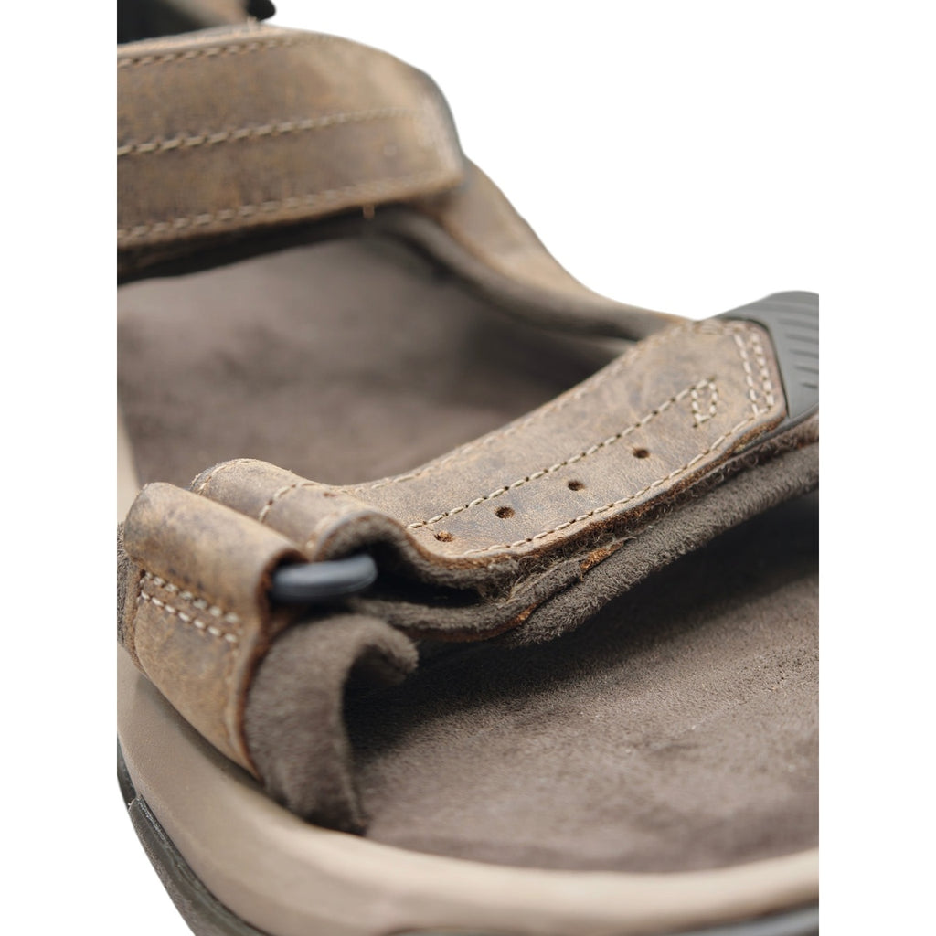 Teva Men's Leather Walking Sandals - US 9 - Brown - strap close up