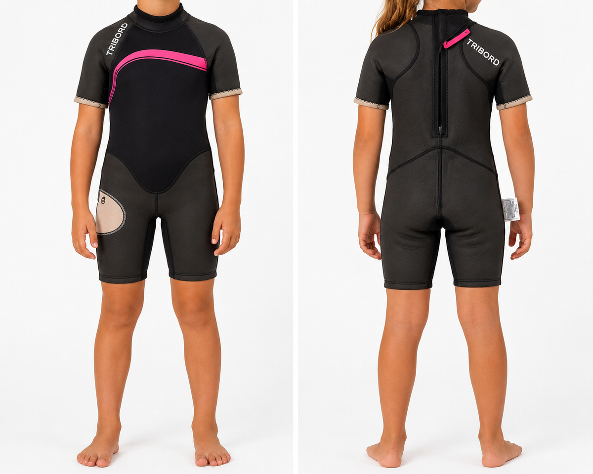 Styled view of Tribord Girls' Shorty Wetsuit - Size 6 (114-121cm)